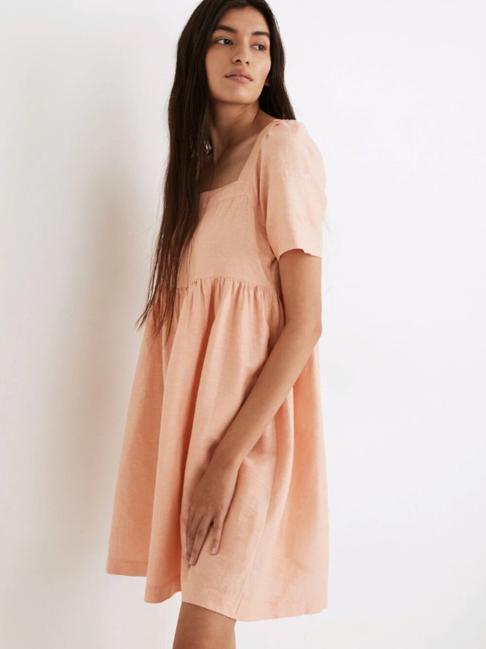Madewell Linen-Blend Allie Mini Dress in Faded Sunset - Women's 3X